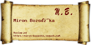 Miron Bozsóka névjegykártya